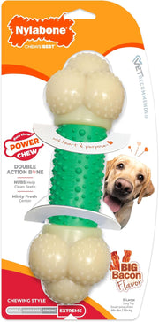 Nylabone Extreme Chew Double Action Bacon Dog Toy