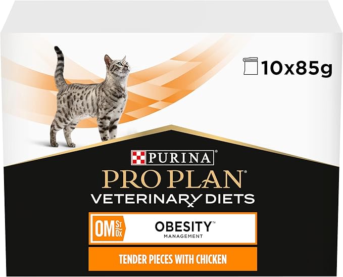 Pro Plan Pro Plan Purina Veterinary Diets Om Obesity Management Chicken Adult Wet Cat Food pet food packaging