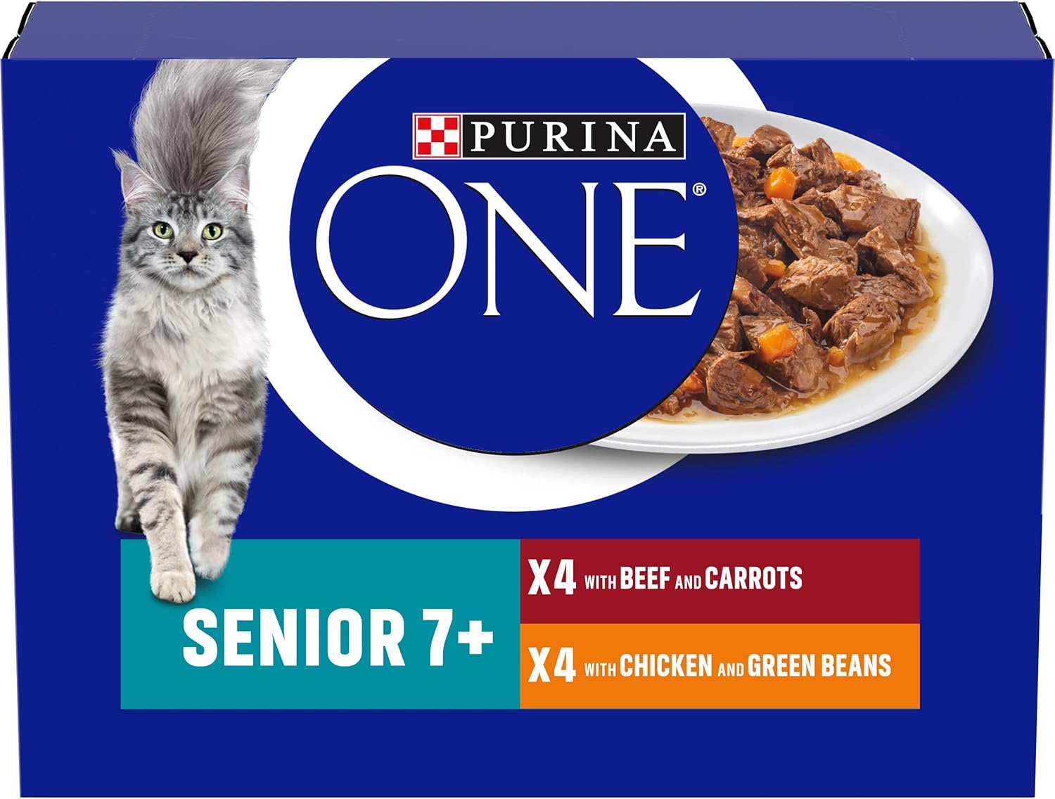 Purina One Purina One Fillets Beef Chicken Senior Wet Cat Food pet food packaging