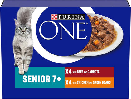 Purina ONE Senior 7+ Mini Fillets Wet Cat Food - Chicken & Beef