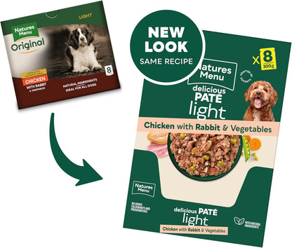Natures Menu Dog Food Light Pouch Chicken & Rabbit