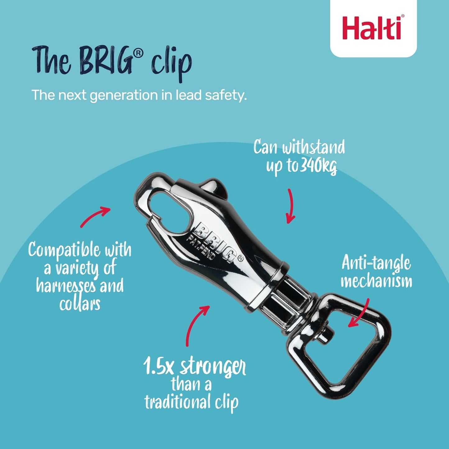 Halti BRIG Safety Dog Lead Black Large