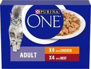 Purina ONE Adult Mini Fillets Wet Cat Food Chicken & Beef w Green Beans