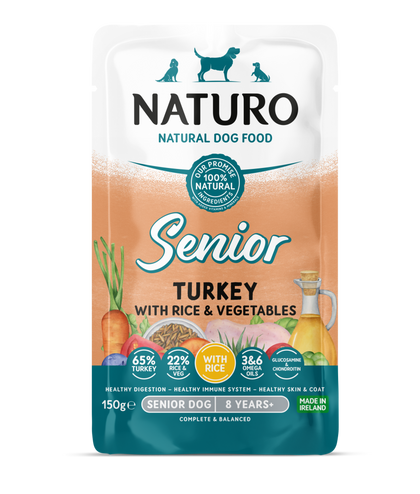 Naturo Senior Dog Food Turkey with Rice & Vegetables Pouch