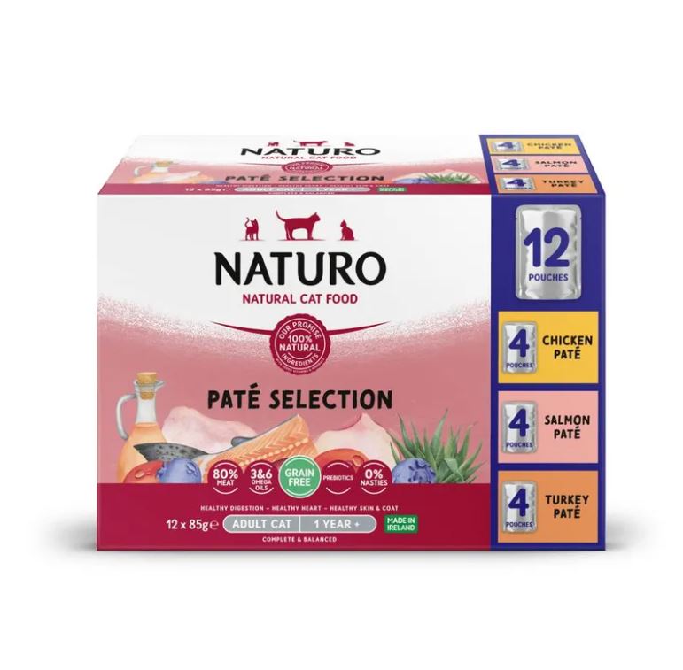 Naturo Cat Food Pouch Adult Variety Paté 12 x 100g