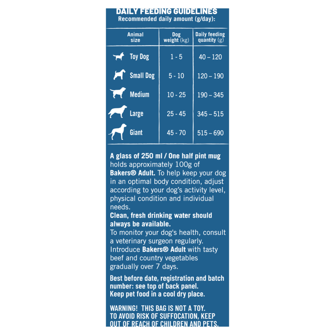 Bakers Adult Dry Dog Food with Beef and Vegetable - 3kg & 14kg