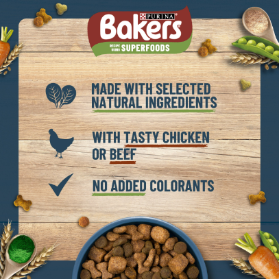 Bakers Adult Dry Dog Food with Chicken and Vegetable - 3kg & 14kg