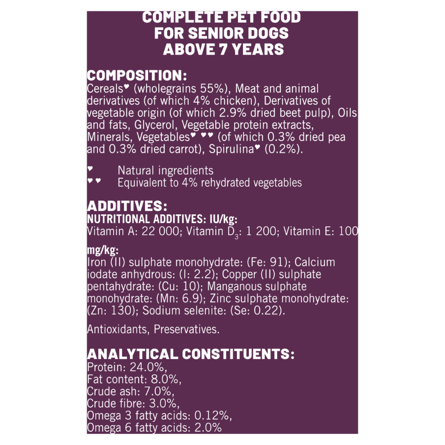 Bakers Senior Dry Dog Food with Chicken and Vegetable - 2.85kg & 12kg