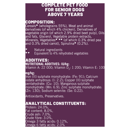 Bakers Senior Dry Dog Food with Chicken and Vegetable - 2.85kg & 12kg