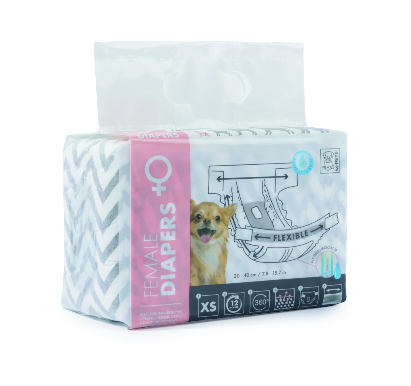 M-PETS Diapers - Female Dog - Xtra Small