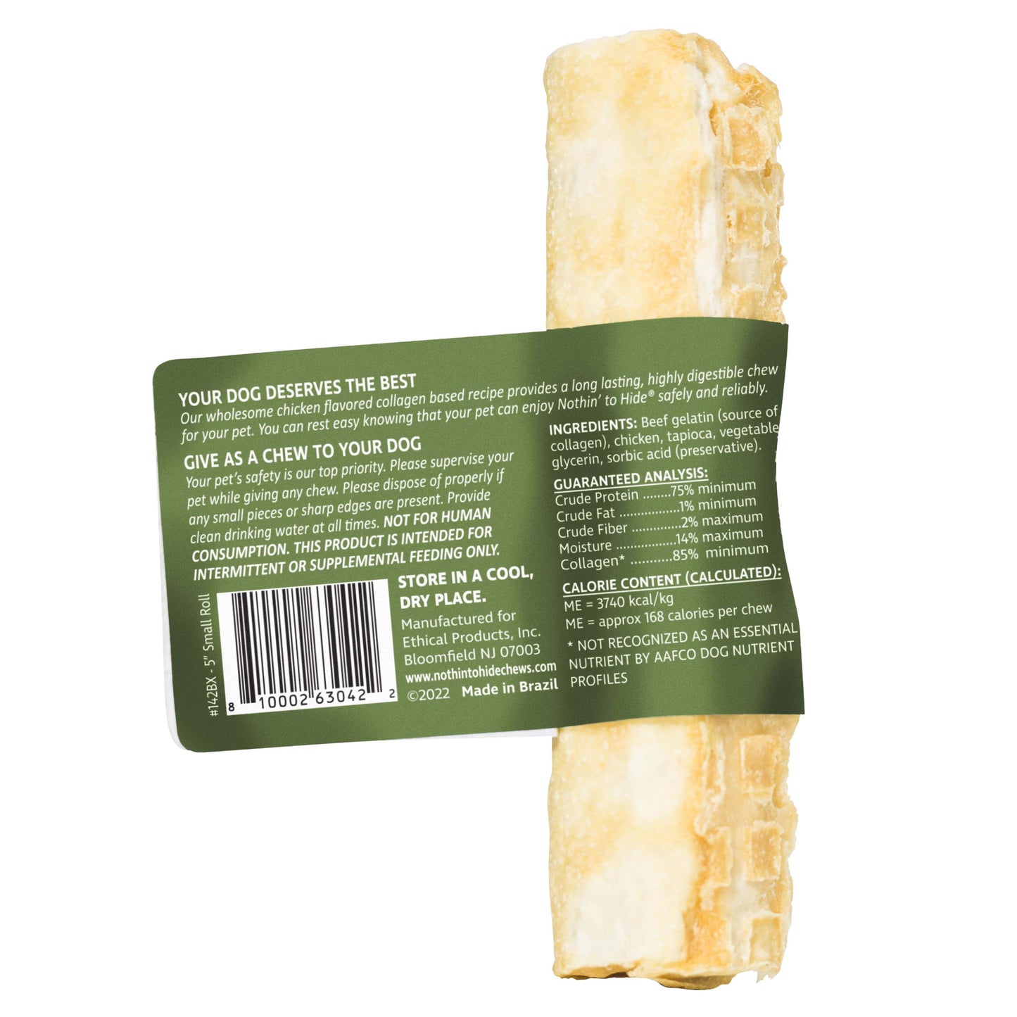 Nothin' to Hide 5" Small Chicken Rolls Dog Chews - 2 Pack