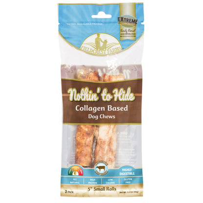Nothin' to Hide 5" Small Beef Rolls Dog Chews - 2 Pack