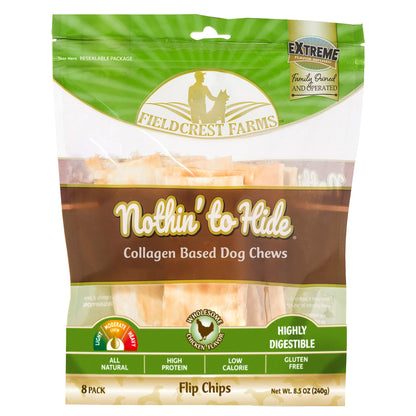 Nothin' to Hide Chicken Flip Chips Dog Chews - 8 Pack