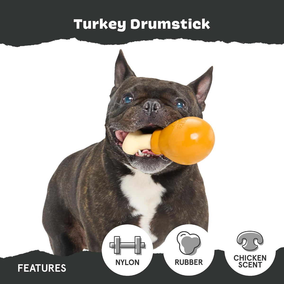 BARK Turkey Drumstick Super Chewer Dog Toy