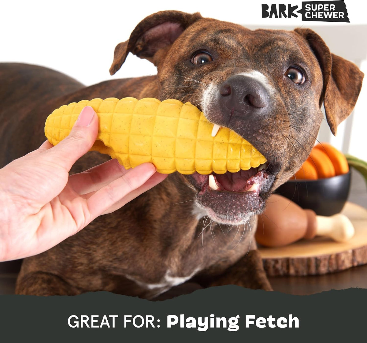 BARK Husky Corn Super Chewer Dog Toy