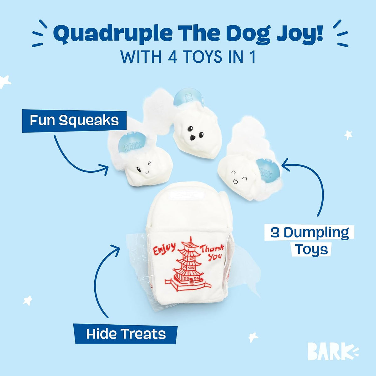 BARK Andi's Dumplings 4 in 1 Interactive Dog Toy