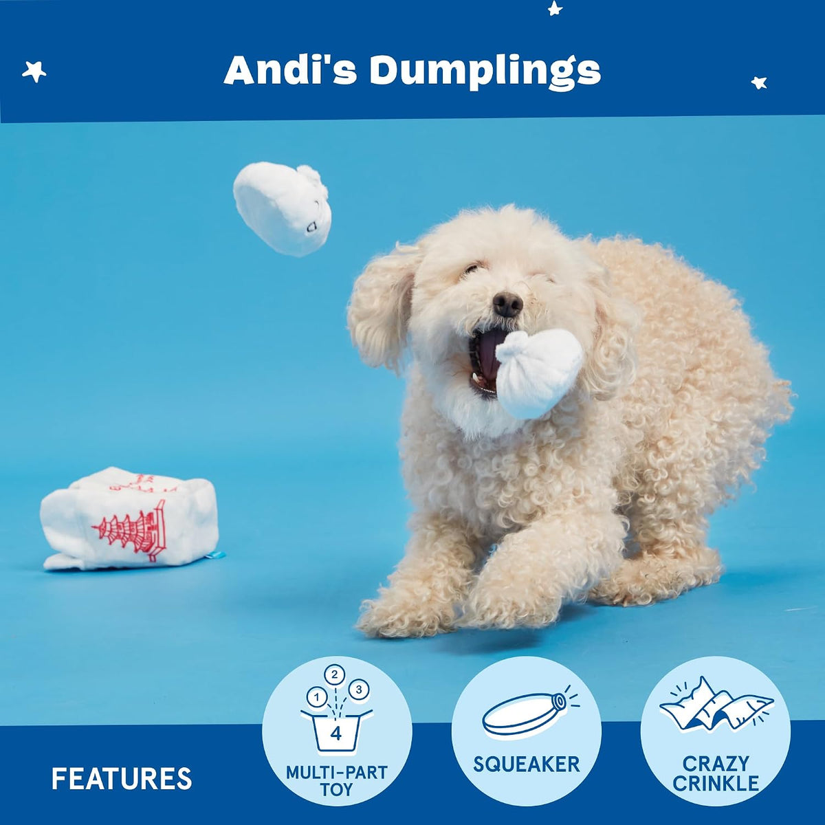BARK Andi's Dumplings 4 in 1 Interactive Dog Toy