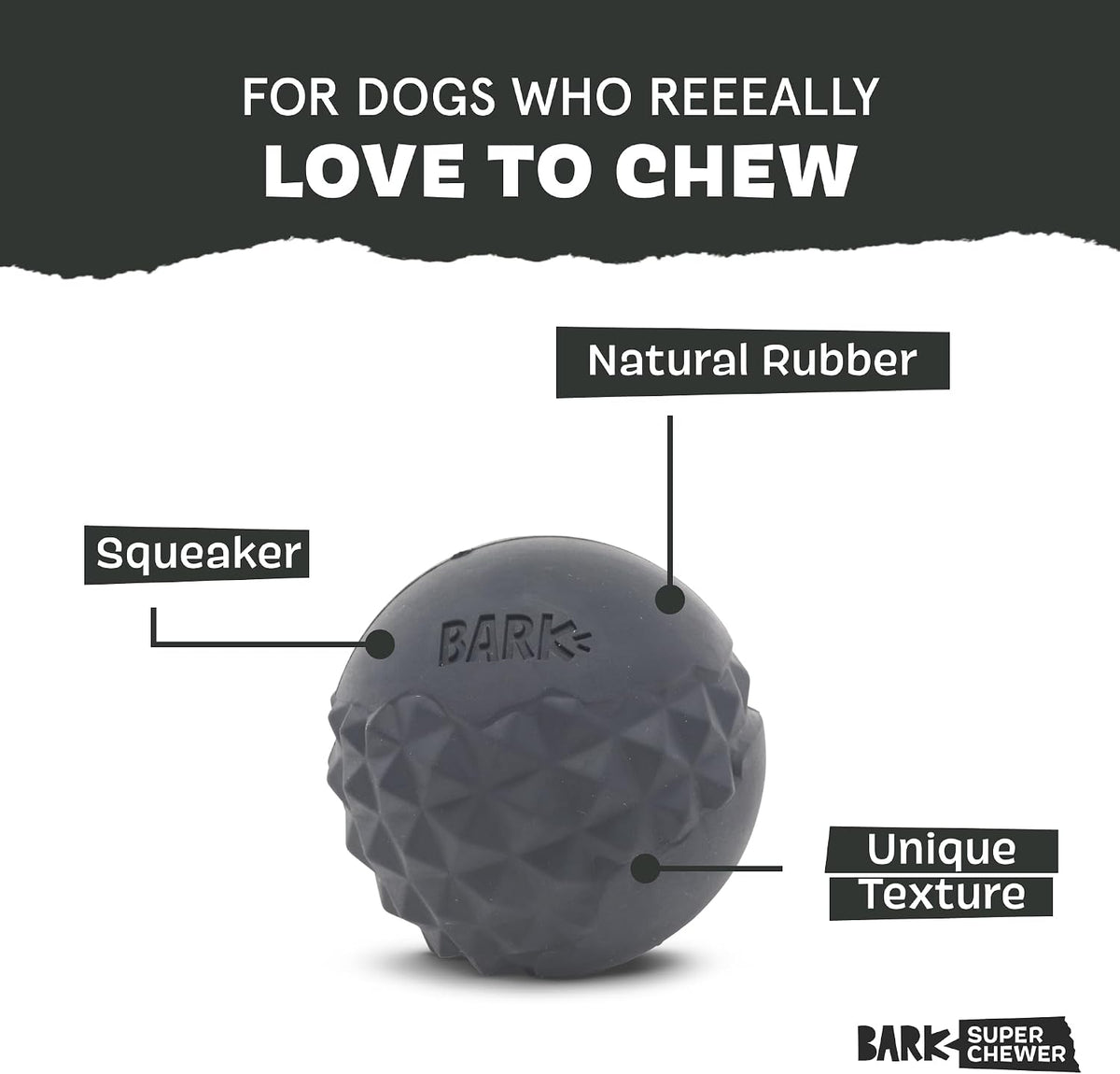 BARK Super Chewer Comet Textured Dog Toy