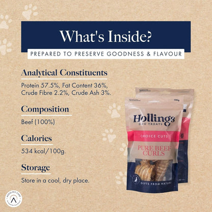 Hollings Grain-Free Beef Curls Dog Treats