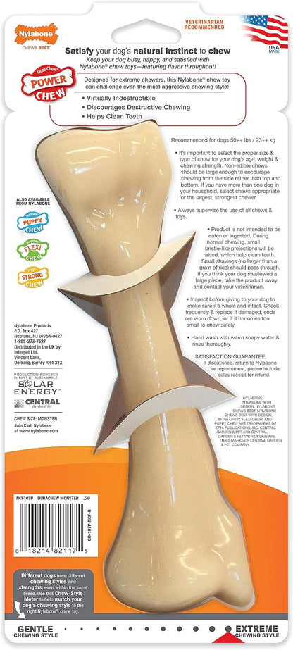 Nylabone Extreme Tough Dog Chew Toy Monster Bone Chicken