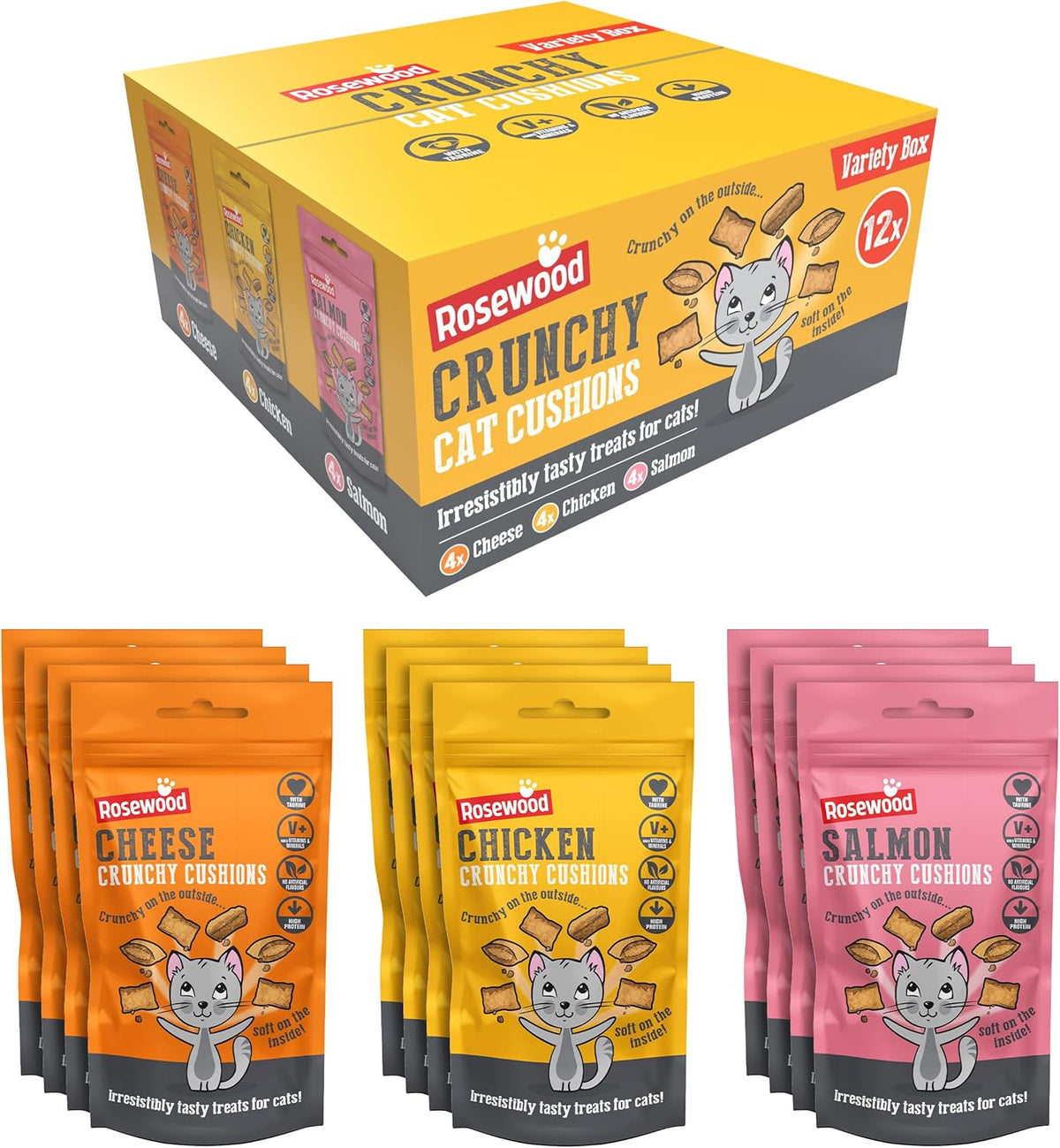 Daily Eats Crunchy Cushions Cat Treats Variety Box