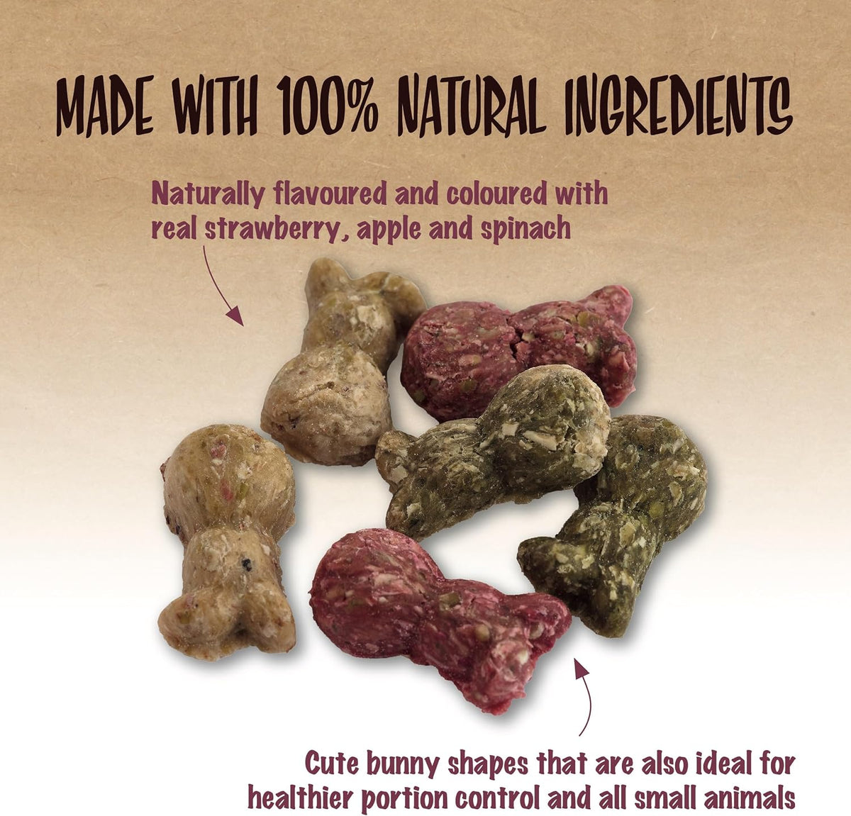 Naturals Treats Apple & Strawberry Bunnies