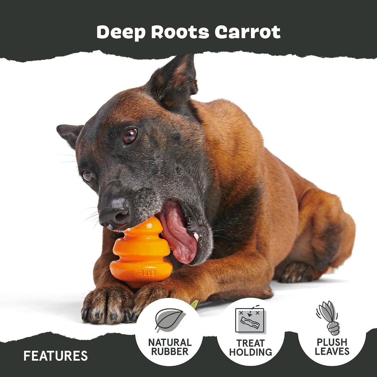 BARK Deep Roots Carrot Super Chewer Dog Toy