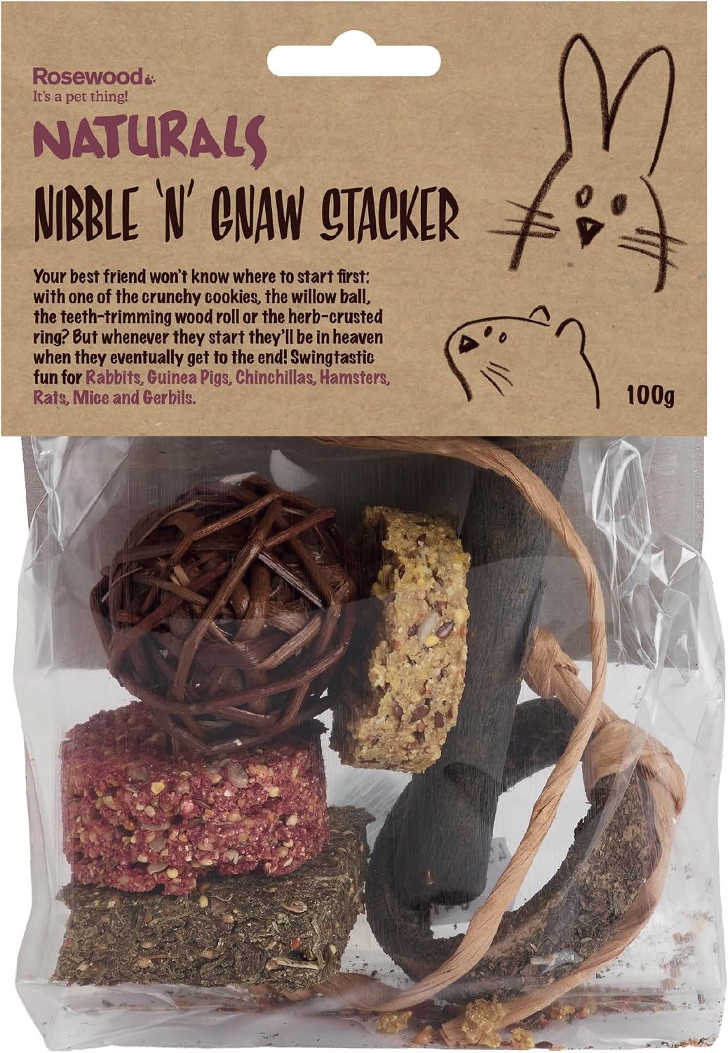 Naturals Nibble 'n' Gnaw Stacker Small Animal Treat