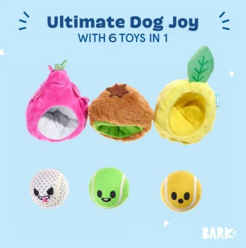 BARK Fruity Cutie Tropical Trio 6 in 1 Interactive Dog Toy