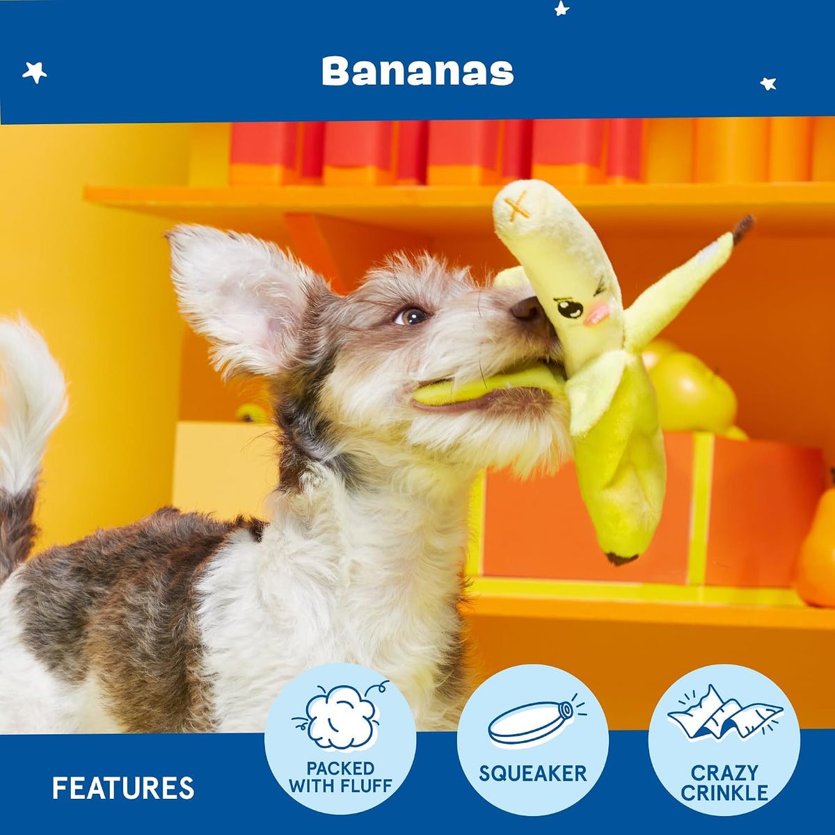 BARK Banana 3 in 1 Interactive Plush Dog Toy
