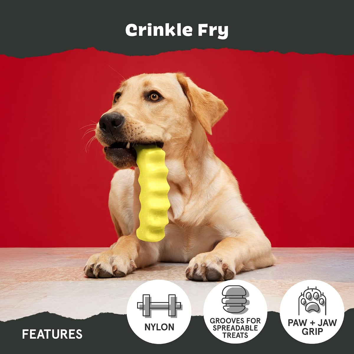 BARK Crinkle Fry Super Chewer Dog Toy