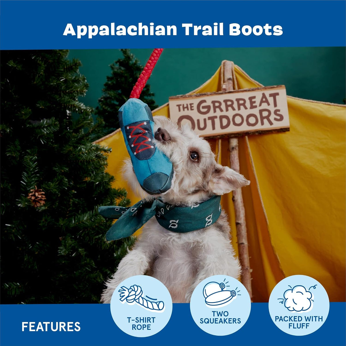 BARK Appalachian Tail Boots Tug Dog Toy