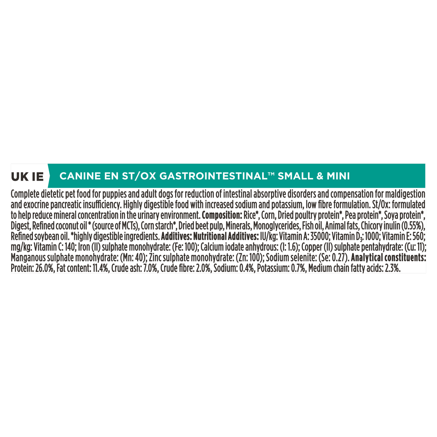 Purina Pro Plan Veterinary Diets EN Canine St/Ox Gastrointestinal Small & Mini Puppy & Adult Dry Dog Food