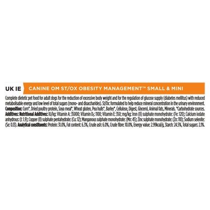 Purina Pro Plan Veterinary Diets OM Canine St/Ox Obesity Management Small & Mini Adult Dry Dog Food