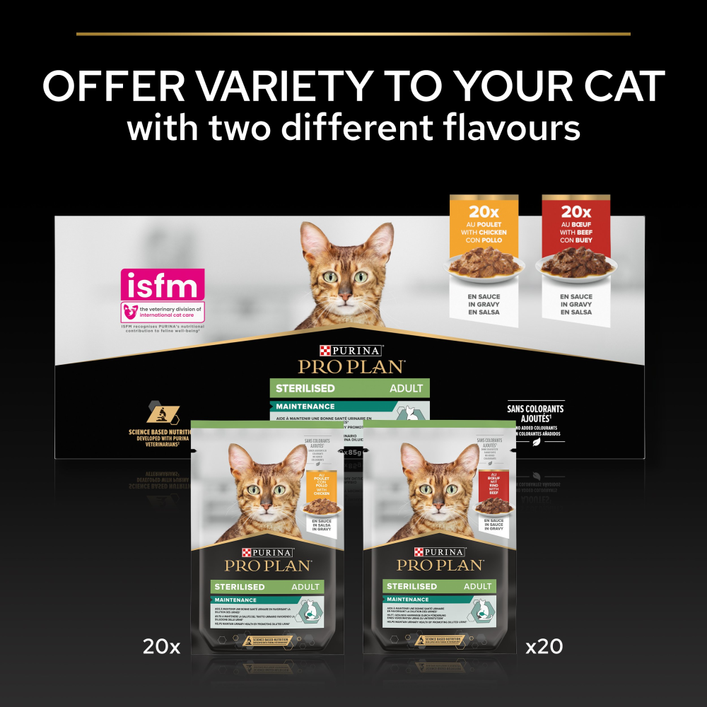 Pro Plan Sterilised Beef & Chicken in Gravy Adult Wet Cat Food