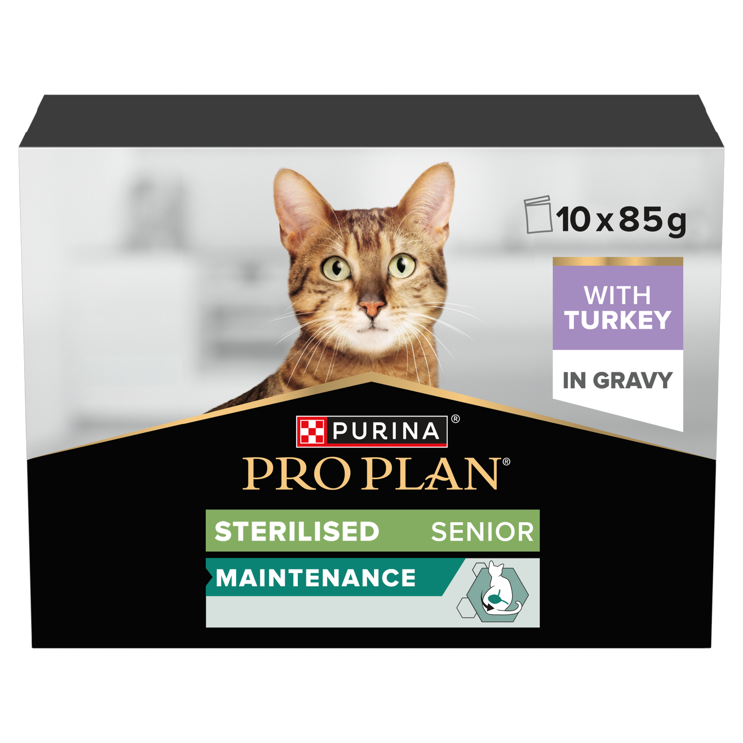 Purina Pro Plan Senior 7+ Sterilised Maintenance with Turkey in Gravy Wet Cat Food Pouches