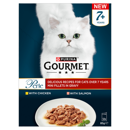 Gourmet Perle Senior Mini Fillets in Gravy Pouch Wet Cat Food