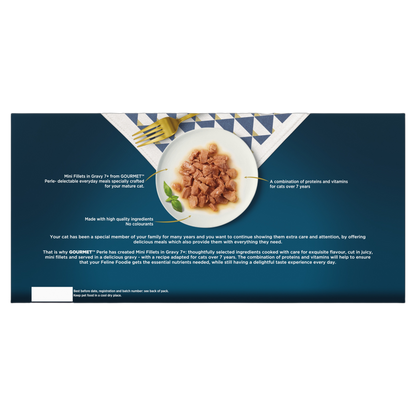 Gourmet Perle Senior Mini Fillets in Gravy Pouch Wet Cat Food