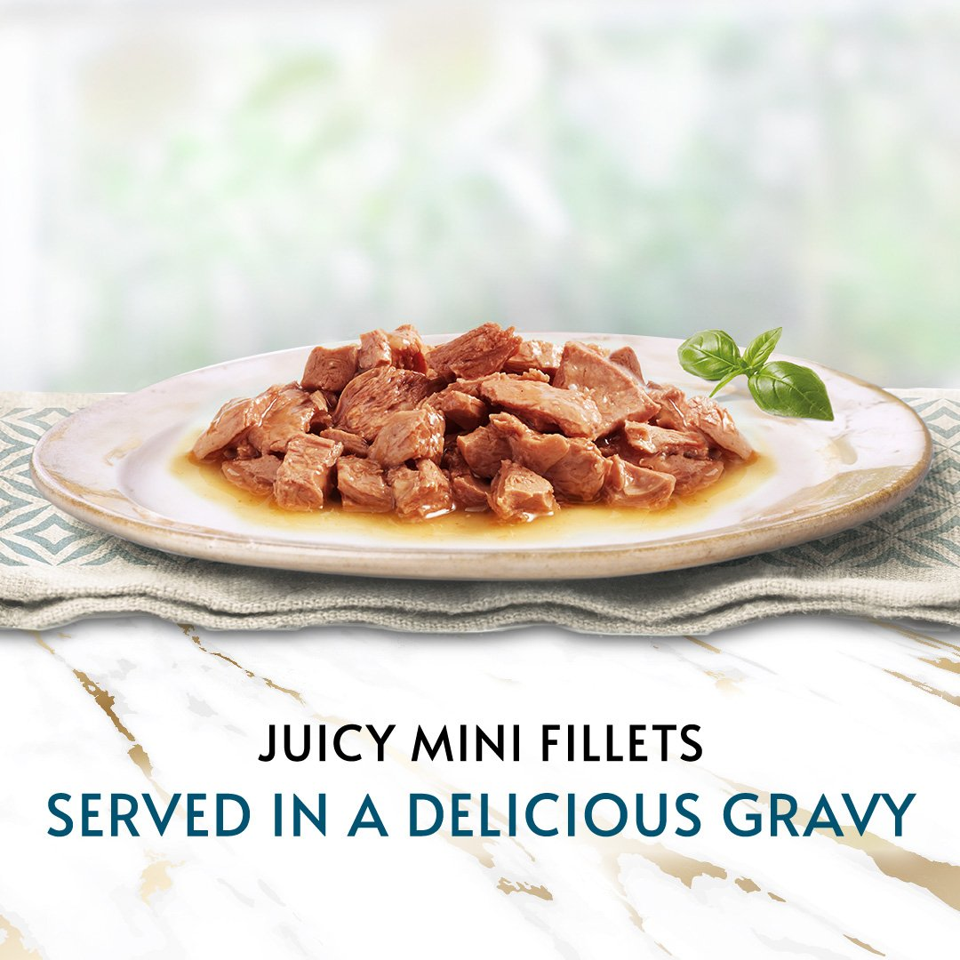 Gourmet Perle Senior Mini Fillets in Gravy Pouch Wet Cat Food