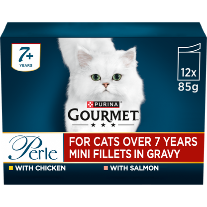 Gourmet Perle Senior Mini Fillets in Gravy Pouch Wet Cat Food