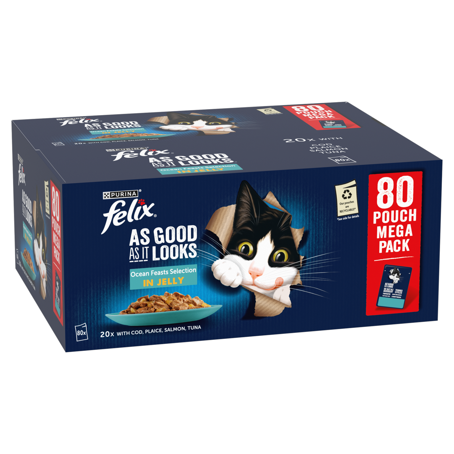 Felix As Good As it Looks Ocean Feasts Selection in Jelly Adult Wet Cat Food