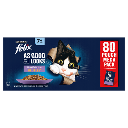 Felix As Good As it Looks Senior 7+ Meat Selection in Jelly Wet Cat Food
