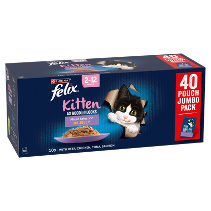 Felix As Good As it Looks Kitten Mixed Selection in Jelly Wet Cat Food