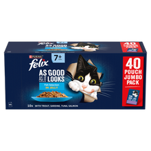 Felix As Good As it Looks Senior 7+ Fish Selection in Jelly Wet Cat Food