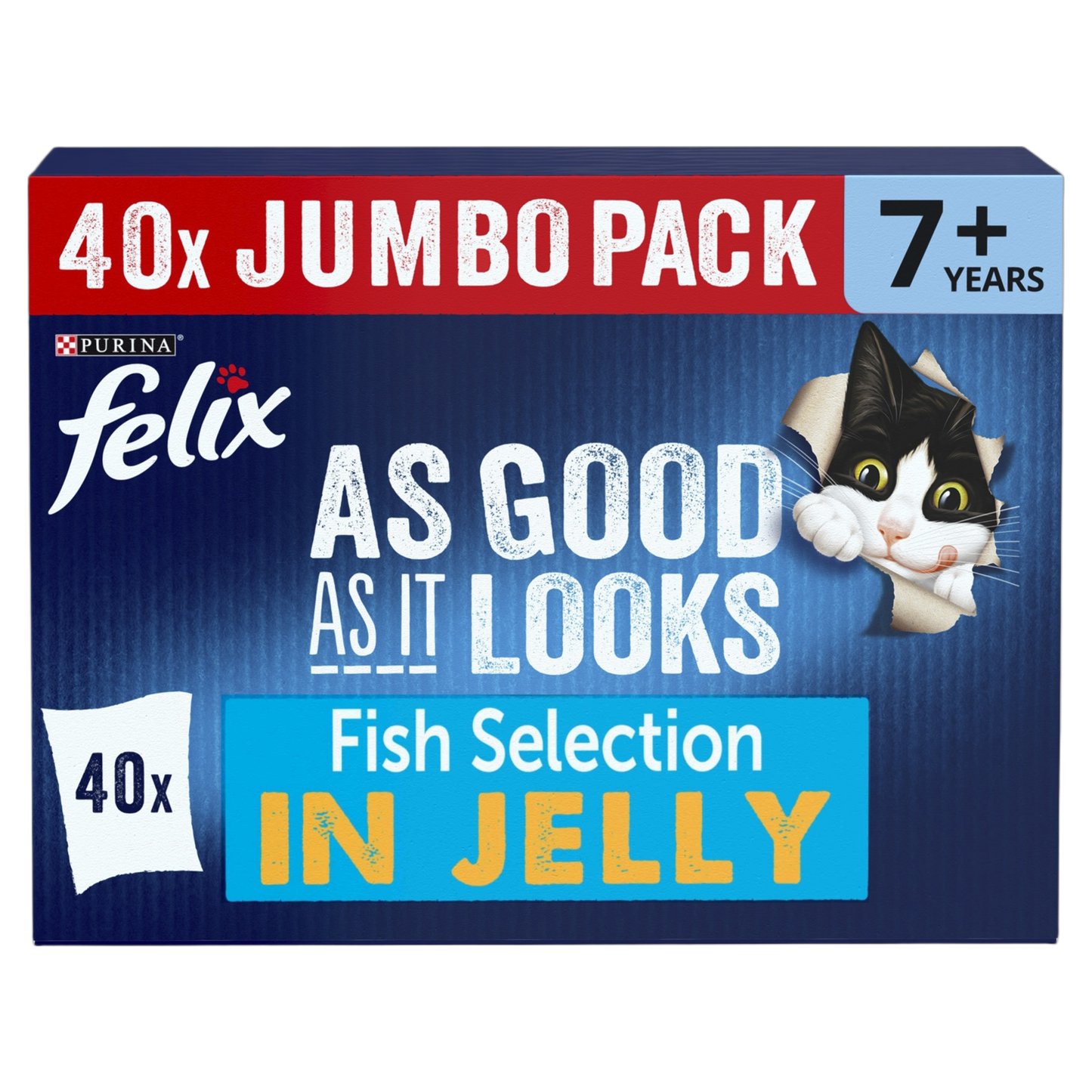 Felix As Good As it Looks Senior 7+ Fish Selection in Jelly Wet Cat Food