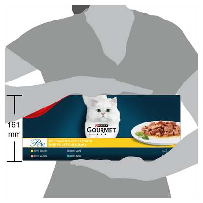 Gourmet Perle Delighter's Collection Mini Fillets in Gravy Pouch Adult Wet Cat Food