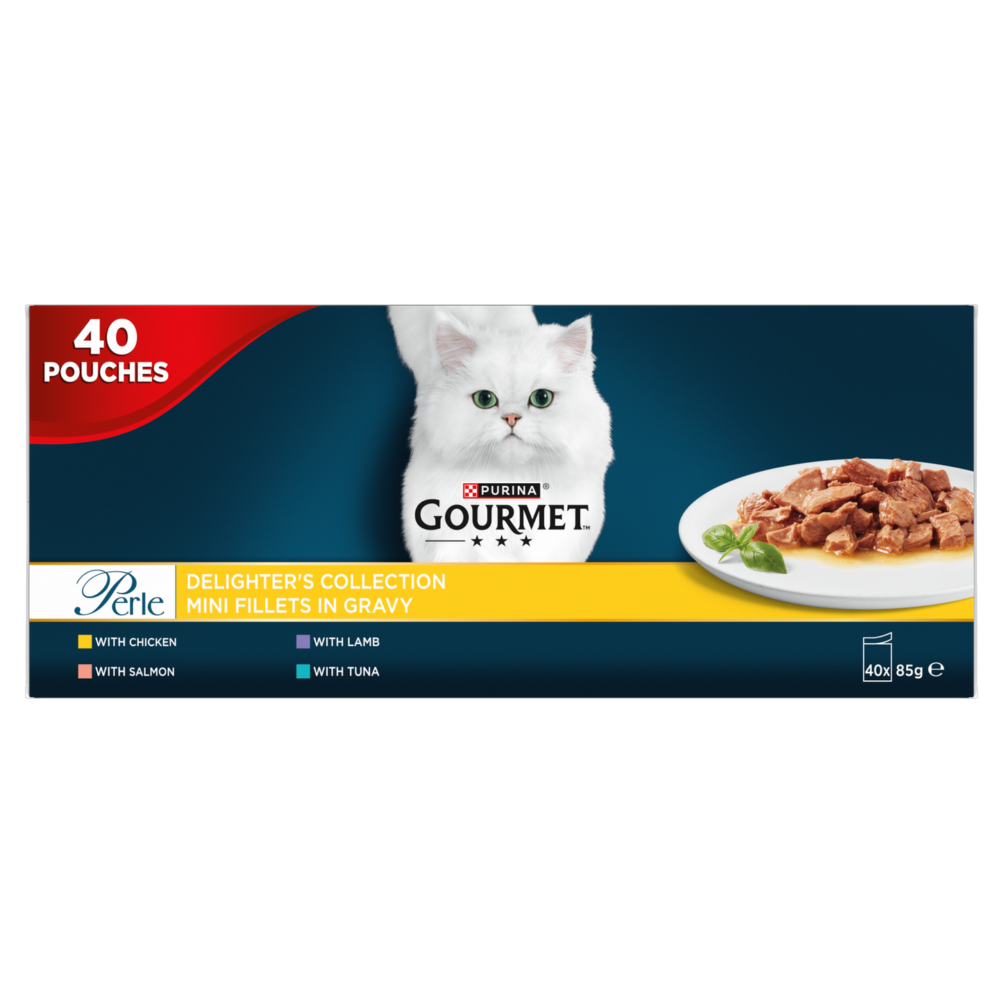 Gourmet Perle Delighter's Collection Mini Fillets in Gravy Pouch Adult Wet Cat Food