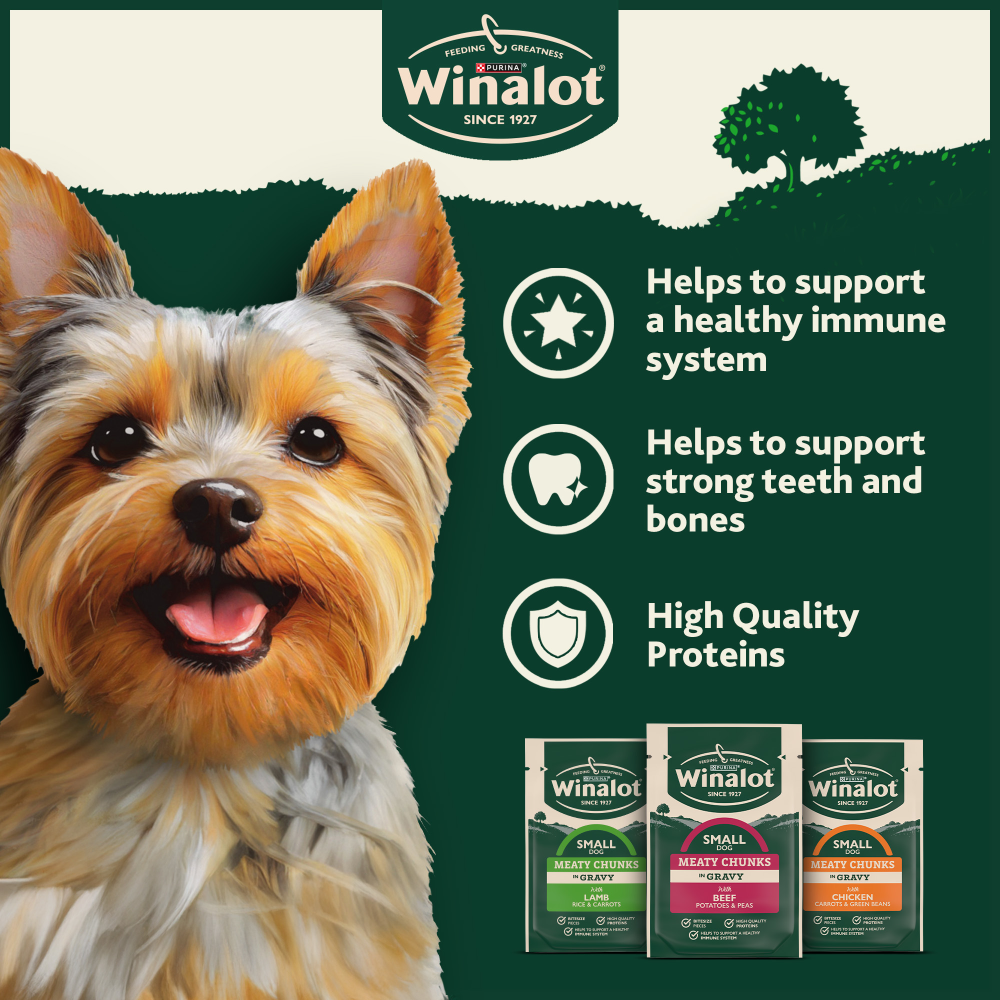 Winalot Meaty Chunks Small Dog Mixed in Gravy with Chicken, Lamb & Beef Wet Dog Food