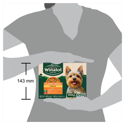 Winalot Meaty Chunks Small Dog Mixed in Jelly with Chicken, Lamb & Beef Wet Dog Food