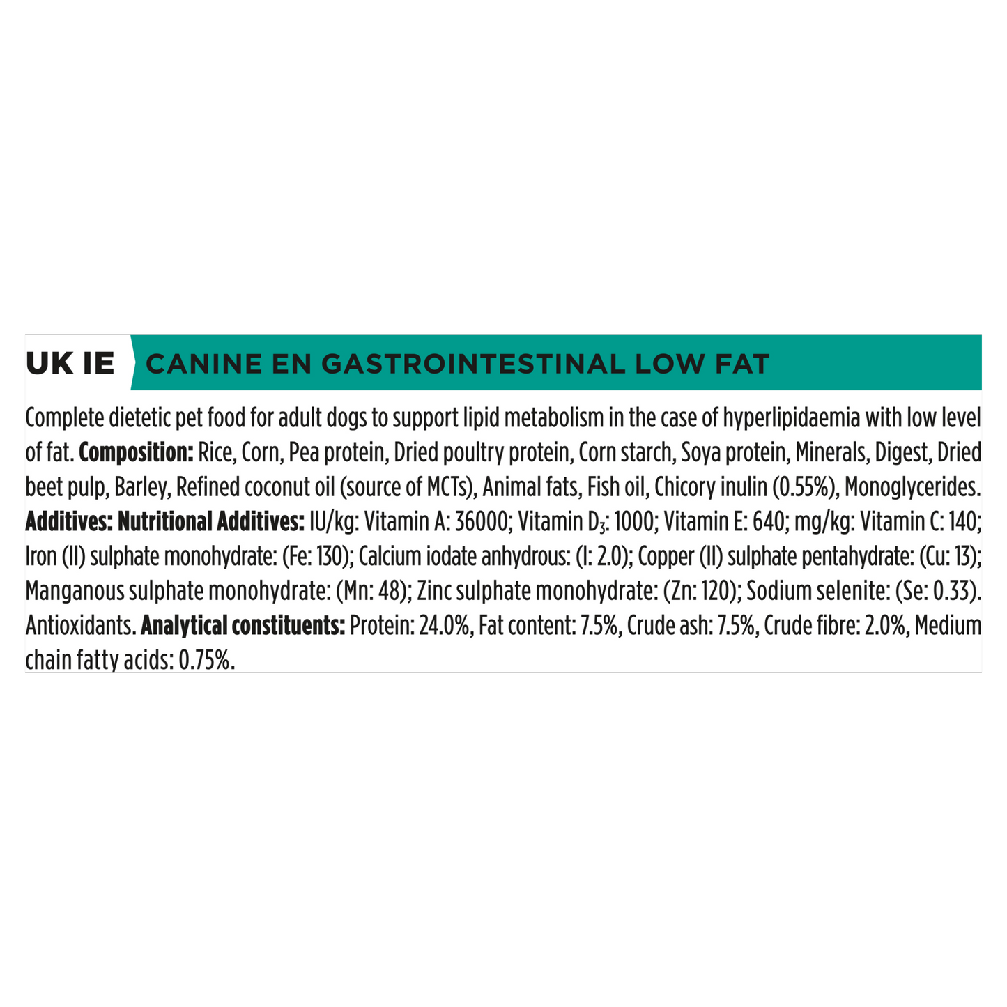 Purina Pro Plan Veterinary Diets EN Canine Gastrointestinal Low Fat Adult Dry Dog Food